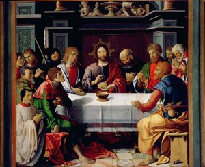 Poslední večeře, centrální panel z eucharistického triptychu, 1515